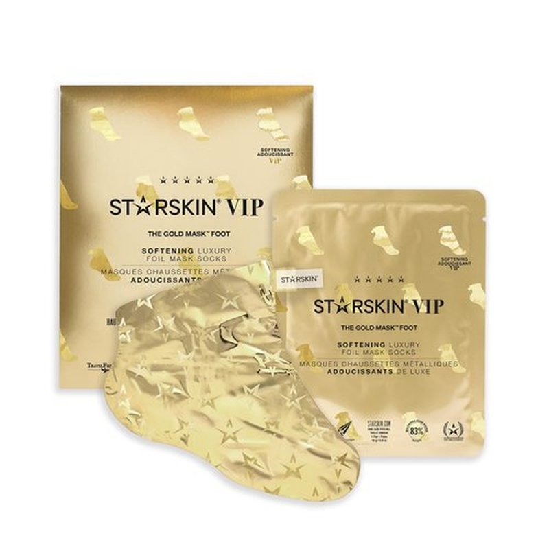 STARSKIN VIP Gold Mask Foot (1 Piece), Softening Foot Mask for all Skin Types, Korean Skin Care, Hydrating and Moisturizing with Shea Butter and Rose Oil