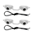 Super Sunnies Flex UV Eye Protection, FDA Compliant Tanning Bed Goggles, Red Light Therapy Glasses - White