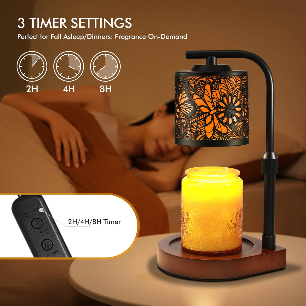 Maromamix Candle Warmer Lamp with Timer & Dimmer- Electric Wax Melt Warmer with Adjustable Height for Scented Candles, Home Décor Fragrance and House Warming Birthday Gifts for Women Mom