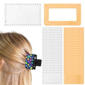20 Pack Thin Hair Claw Clips Cover Sublimation Blanks 1.8 Inch PU Leather for Thin Hair Including 20 Pcs Strong Double-sided Adhesive