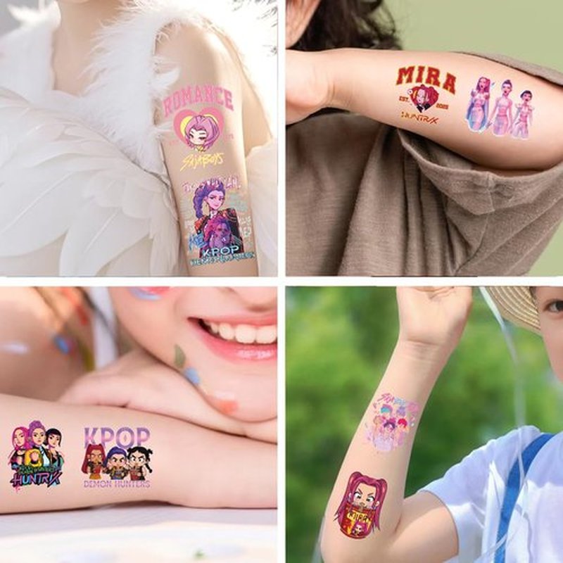 40Pcs Korean Idol Demon Hunters Temporary Tattoos for kids,Goodie Bag Stuffers Party Supplies Birthday Decoration Gifts for Girl Boys Home Activity Class Prizes Carnival Christmas Rewards
