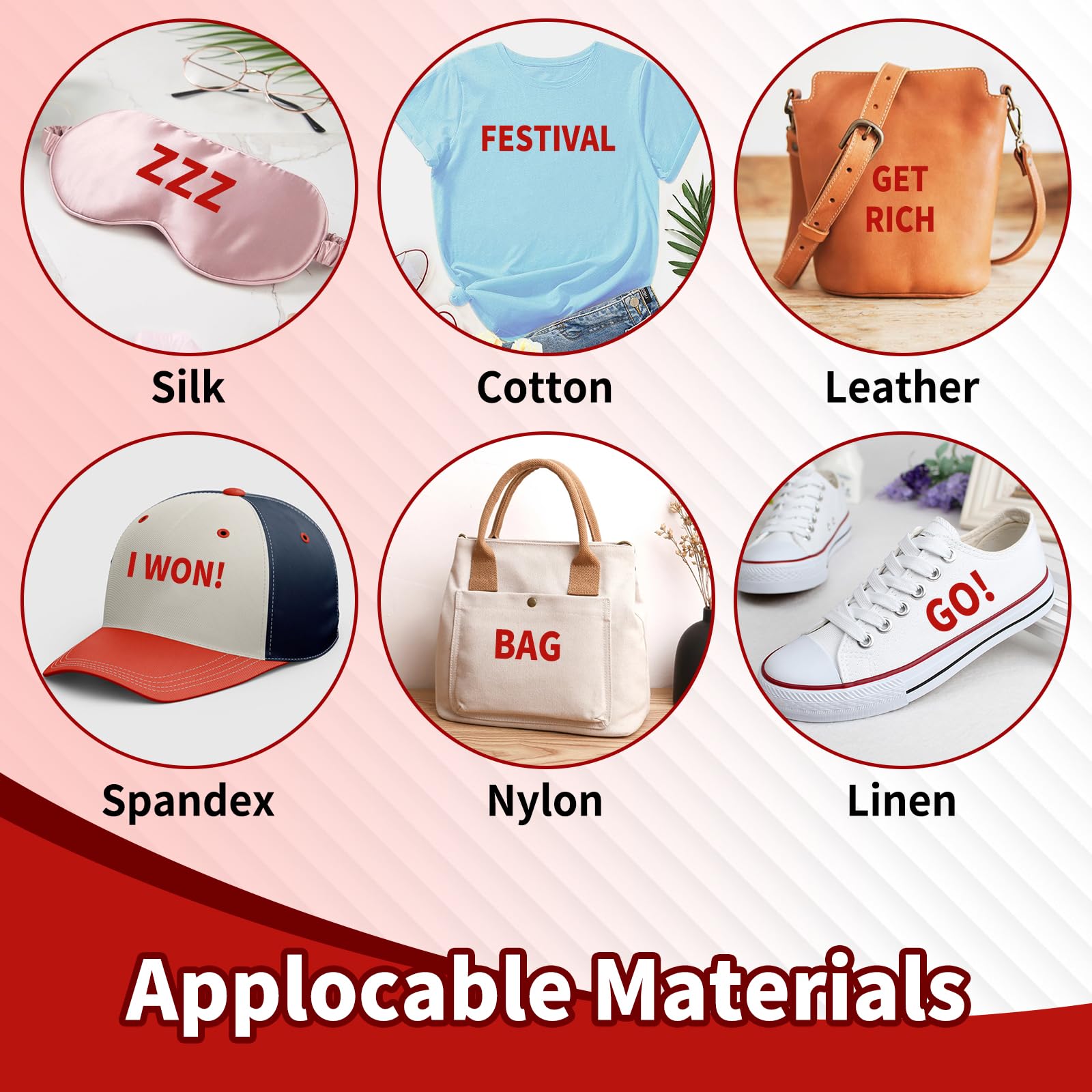 10 Sheets 440 Pieces Iron on Letters for Clothing, 2 Inch Heat Transfer Letters, Red Iron on Vinyl Letters with A-Z PU Alphabets Sticker for Fabric, Jersey T-Shirt Printing DIY Craft