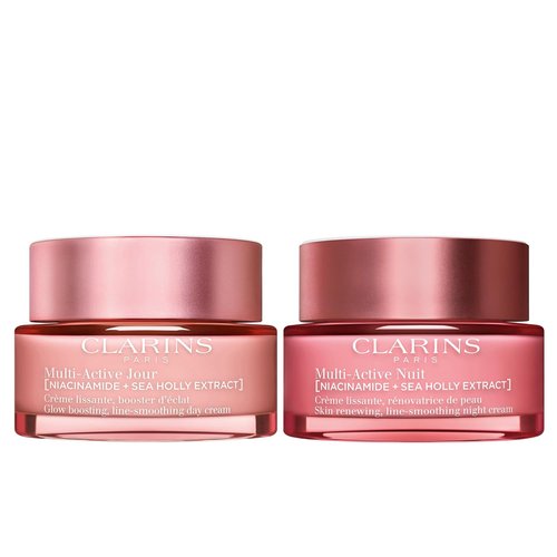 Clarins Multi-Active Face Moisturizer Bundle - Niacinamide for Smooth Fine Lines | Even Tone & Texture | Dry Skin