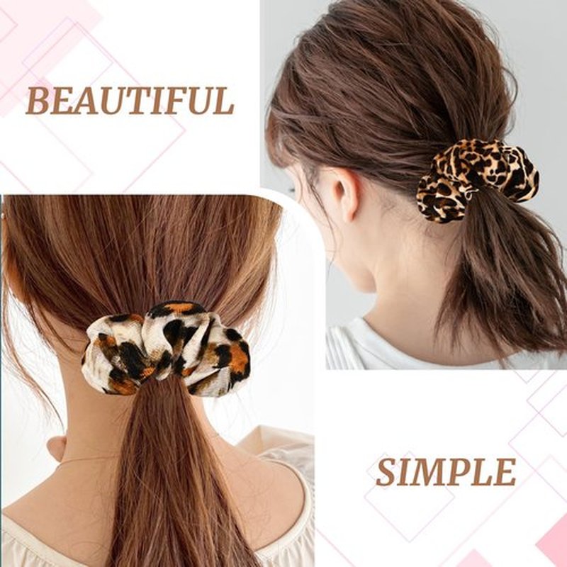 Mirlern 16-Piece Velvet Scrunchies for Women & Girls, No Damage Elastic Big Hair Ties Cute Soft Ponytail Holders Hair Bands for Thin Thick Hair Accessories (Leopard Print-C)
