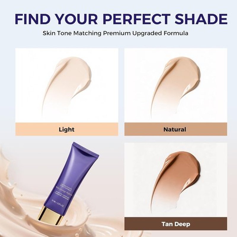 Skiennix Body Coverage Perfector | Tattoo Cover-Up Concealer for Blemishes & Scars - 24Hr Long-Lasting, Sweatproof, 2.5 oz, Light