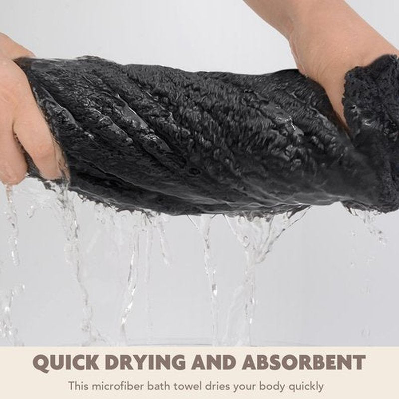 SUNLAND Women Hair Drying Towel and Microfiber Bath Towel Wrap,Adjustable Soft Body Wraps Dress with Hair Towels, Super Absorbent to Quick Drying 32 Inch x 60 Inch Dark Grey