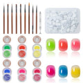 MKNZOME Neon Patting Gel Polish, 6 Color Bright Fluorescent Cushion Gradient Solid Aura Pat Painting Gel Set with Ombre Nail Sponge for DIY Beginner Design Salon Home Soak Off UV, D