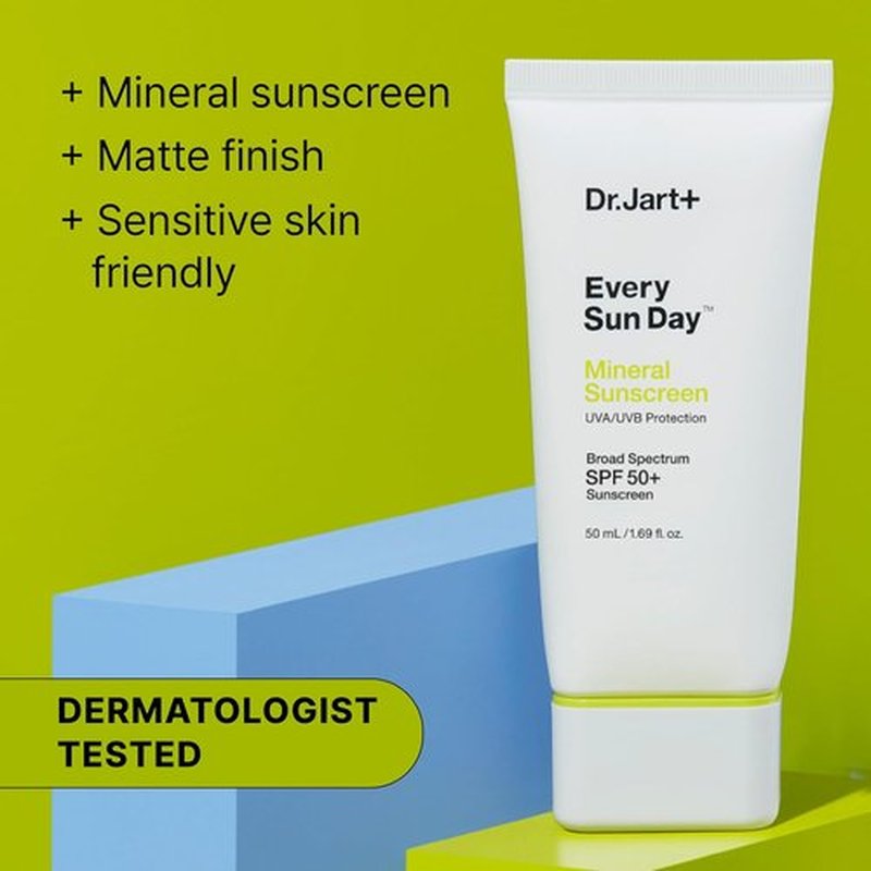 Dr.Jart+ Mineral Sunscreen SPF 50+ for Face - Zinc Oxide Formula | Travel Size, 1.69 Fl Oz