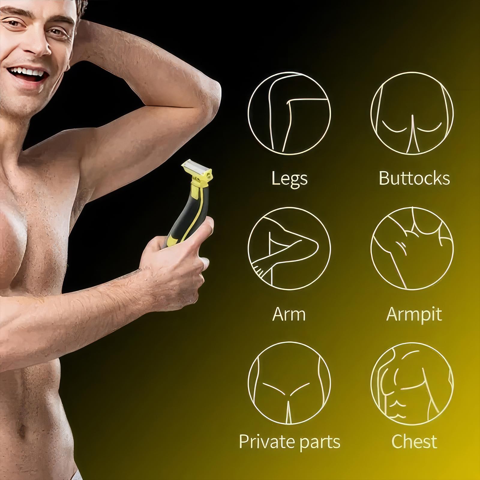 Men's Electric Shaver, Dual Blade Wet & Dry Razor, Full Body Washable, USB Rechargeable, 4 Precision Trimmer Heads for Beard, Facial, Body Grooming, Non-Slip and Durable, Great for Gift (1PCS)