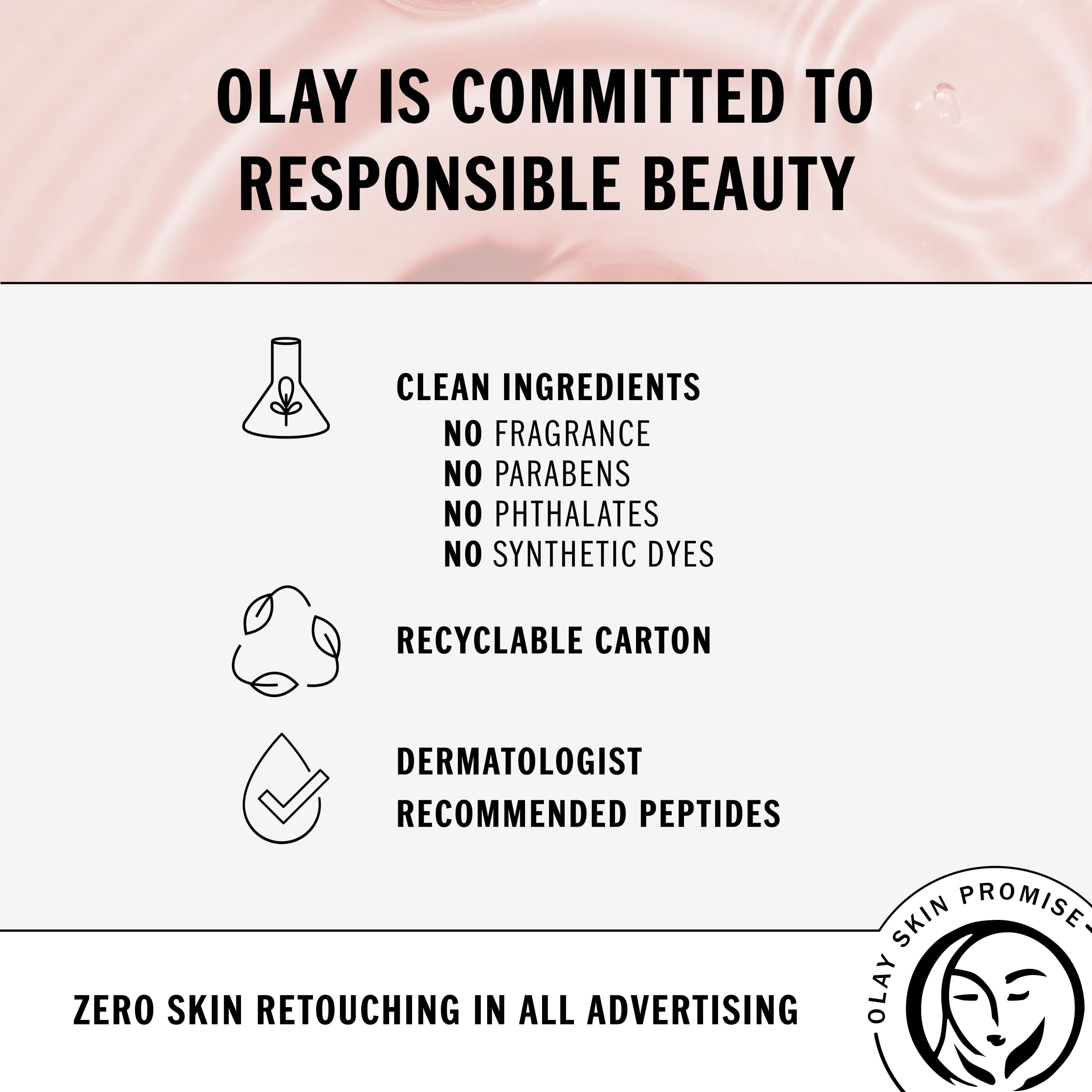 Olay Niacinamide MAX Wrinkle Reducing Serum for Women, 2x Peptides, Anti-Aging Ingredients for Smooth Skin, Made Without Parabens, Phthalates, Mineral Oil, or Synthetic Dyes, Fragrance-Free, 1.3oz