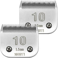 morui Detachable Pet Dog Clipper Blades UltraEdge Compatible with Oster A5,Wahl KM10 Series Clippers (10# 1.5mm- 2 Pack)