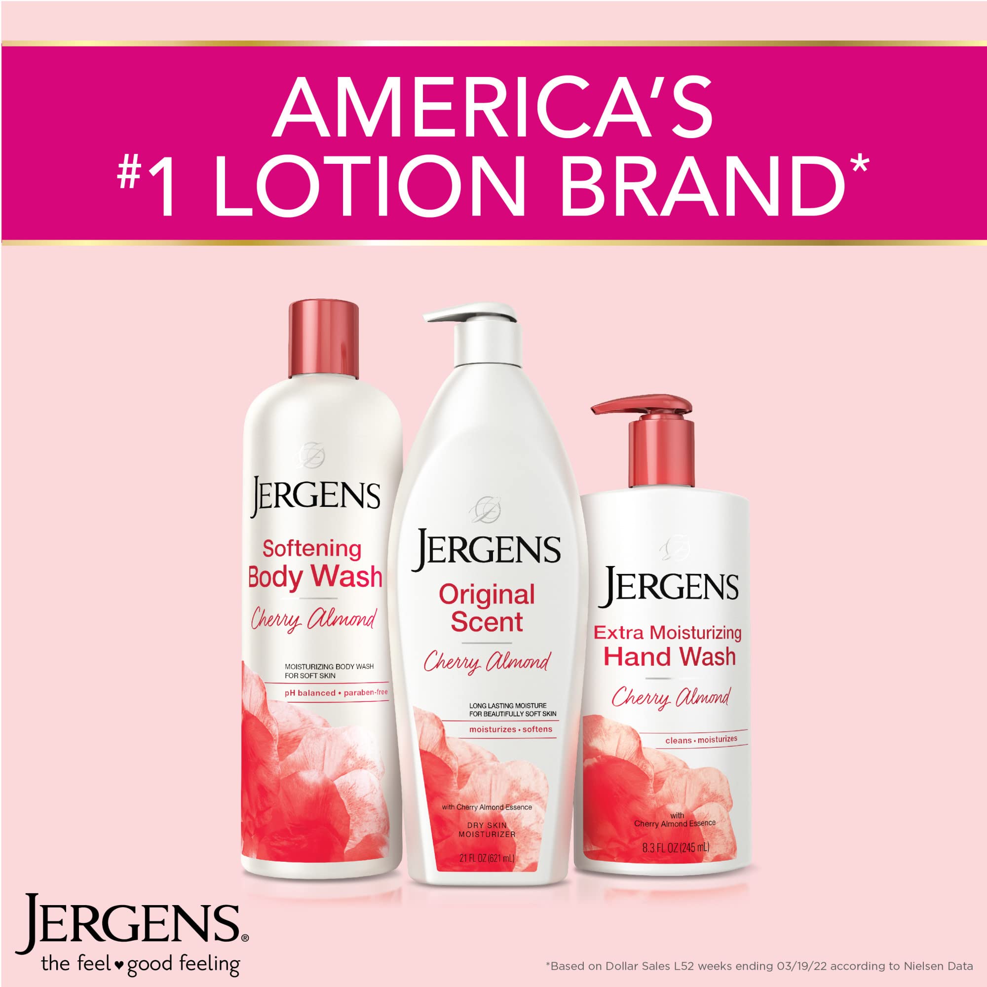 Jergens Original Scent Dry Skin Moisturizer with Cherry Almond Essence, 10 Ounces