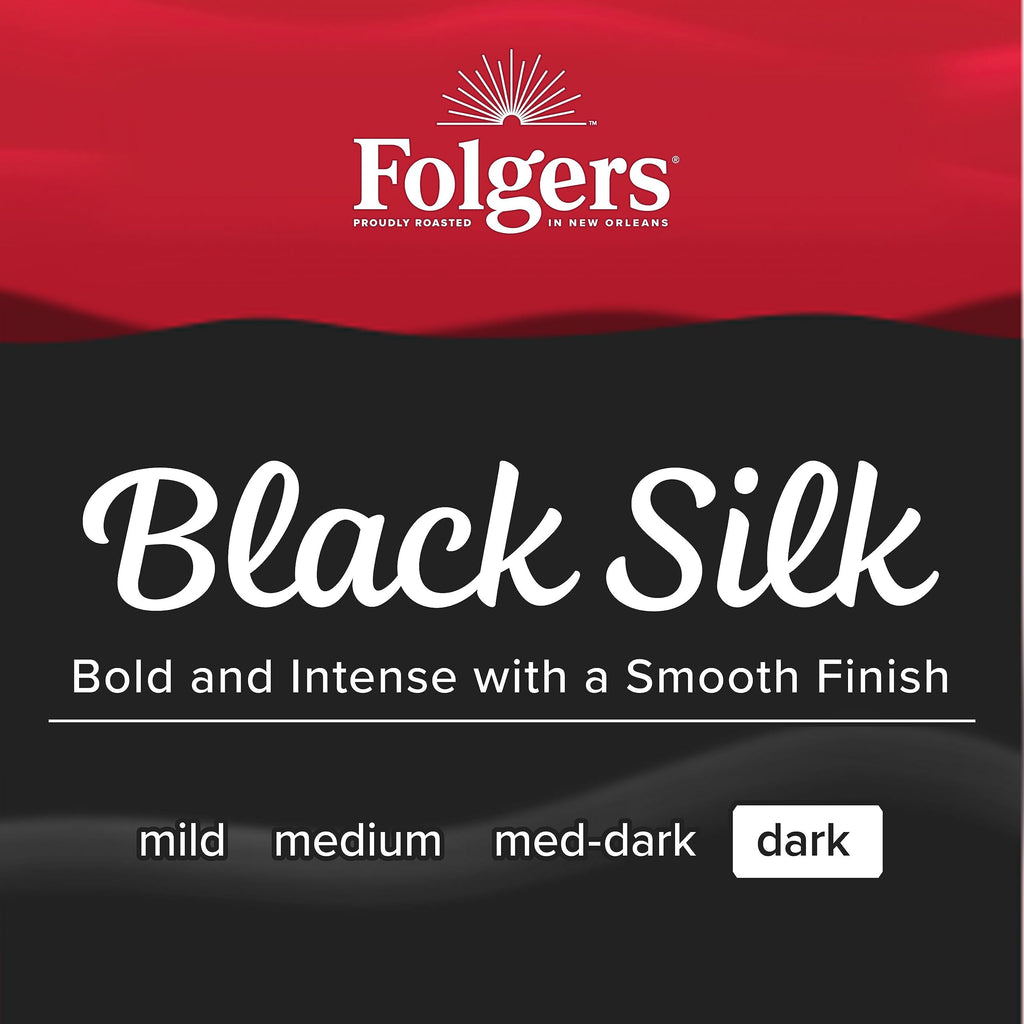 Folgers Black Silk Coffee, Dark Roast, Keurig K-Cup Pods, 72 Count