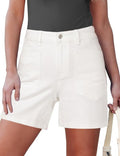 Luvamia Jean Shorts - Women's High Waisted Stretchy Denim Shorts | Casual Summer Jorts with Pockets