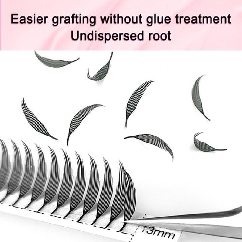 CoMango Premade Spire Lashes Anime Lash Fans C/D Curl Manga Chunk Natural Wispy Lash Extension Feather Shape Comic Lashes 0.07mm lndividual Lashes (Black Spire, 0.07-D-12mm)