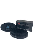 G.B.S Military Style Dual Bristle Beard and Hair Brush - Hi-Gloss Wood, Animal-free Vegan Bristles, Over 2,000 Firm Bristles for Daily Grooming (BLACK)