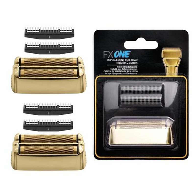 FXONE Replacement Foil & Cutter for BaBylissPRO FXONE Shaver - Hypoallergenic Gold | 2-Pack