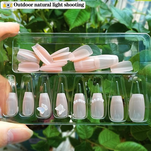 3D Press on Nails, Medium Acrylic Fake Nails, Cute and Unique Decorative Shape, Suitable for Daily Leisure and Party Activities, Reusable, 24 Pcs