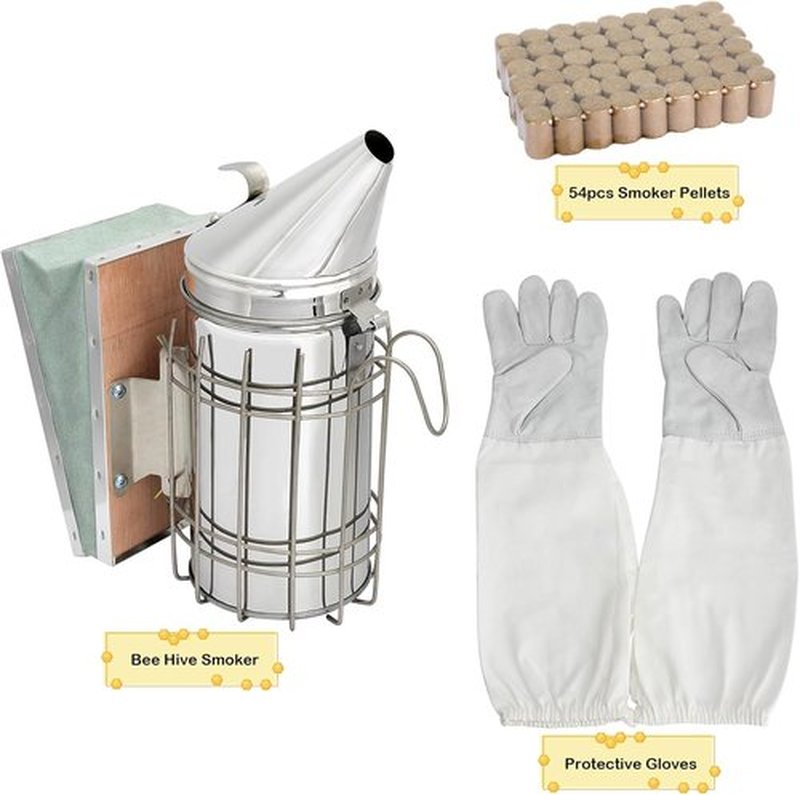 Blisstime 12-Piece Bee Hives Starter Kit - Complete Beekeeping Supplies for Beginners | Includes Smoker & Tools