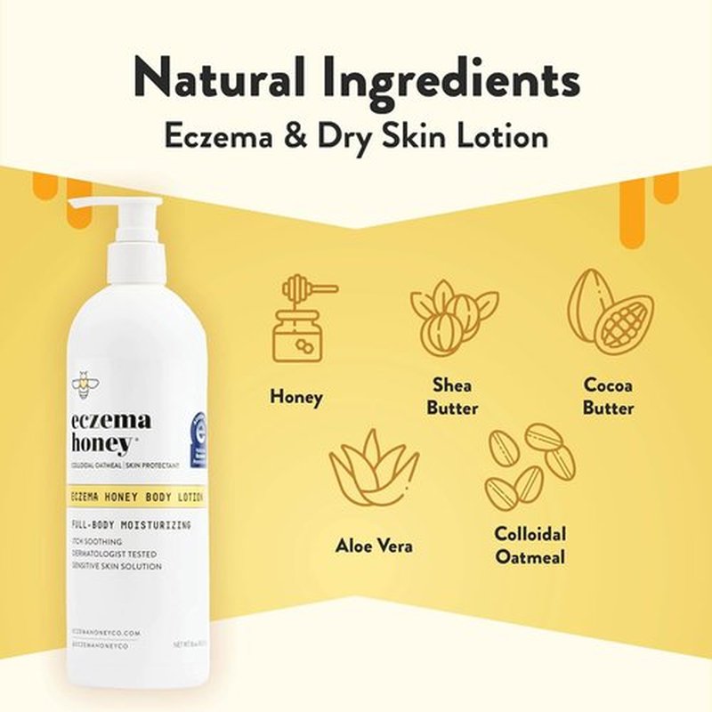 Regine Switzerland Eczema Honey Oatmeal Body Lotion - Natural Relief for Dry Skin (16 Oz)