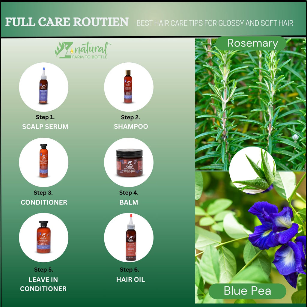 Z’Natural Leave-In Conditioner for Curly Hair - Deep Moisture & Detangling - Natural Blue Pea, Aloe Vera & Argan Oil - Sulfate & Paraben Free - 236ml