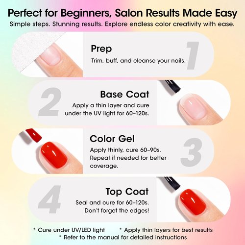 Gellen 24pcs Gel Nail Polish Set, 20 Gel Polish Colors with Base Coat and Glossy Matte Cateye Top Coat, HEMA TMPTA TPO 3-Free Red Pink Green White UV Cured Soak Off Salon Nail Kit, Gift for Women Girl