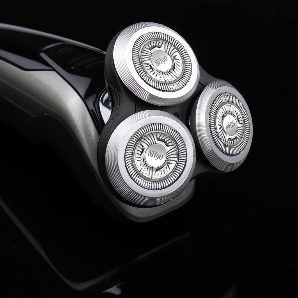 SUPERNB SH90 Shaving Heads for Series 9000, 8000, 7000 Electric Shaver Blades, Dual‑Ring Mesh Technology for Efficient Shave, Fits S9xxx/S8xxx/S7xxx, 3 Pack