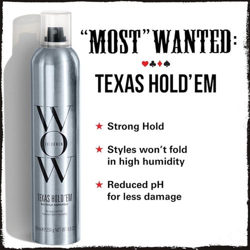 Color Wow Texas Hold 'Em Big Hold Hairspray - Extra Hold Hair Spray with Heat & UV Protection | Anti-Humidity, No Crunch Finish