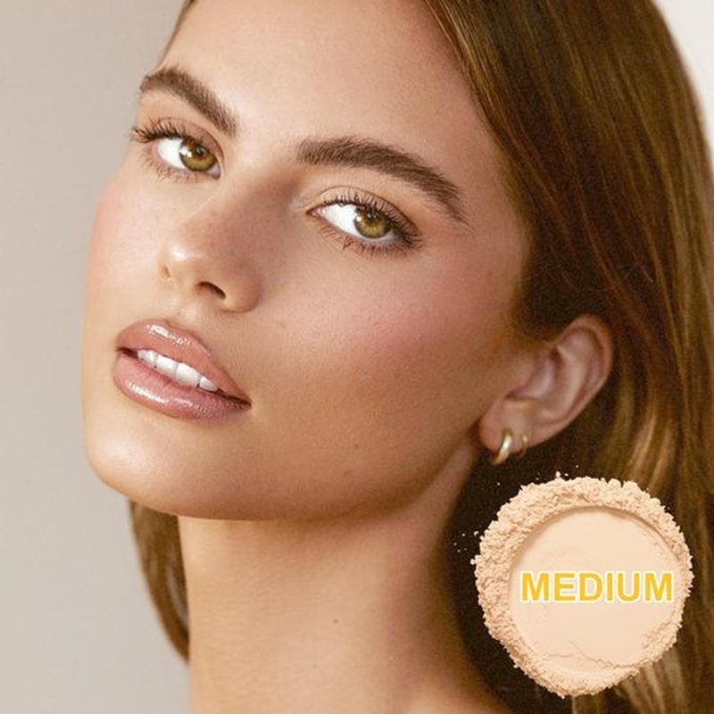 Mineral Sunscreen Setting Powder, SPF 35 Brush Sunscreen Powder for Face & Scalp, Long Lasting Lightweight Breathable, Oil Control Natural Matte Finish (#05 Medium)