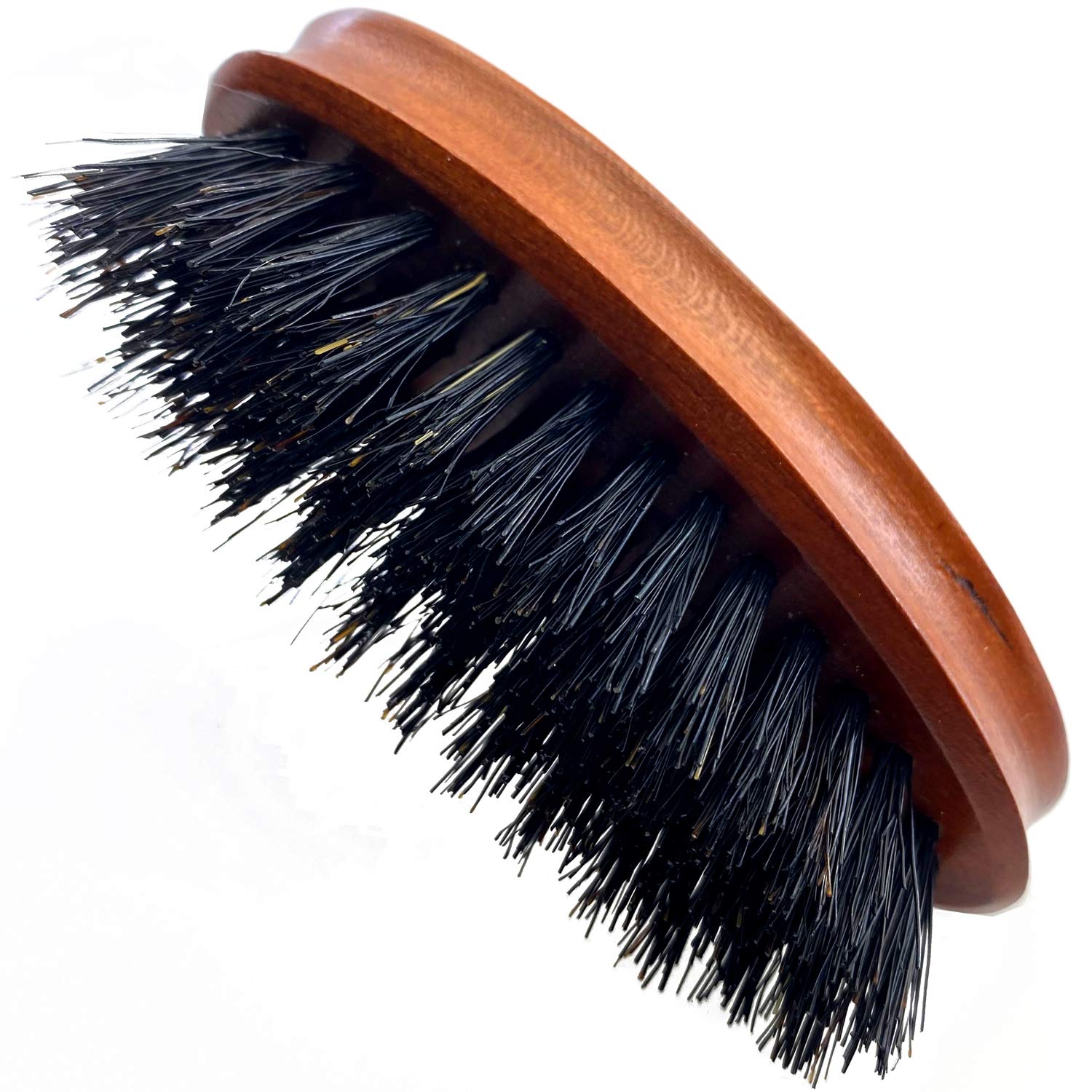Murai by Giorgio GM4F Firm Boar Bristle Beard Brush - Travel Brush for Men's Skin Care and Grooming - Pocket Oval Beard Brush