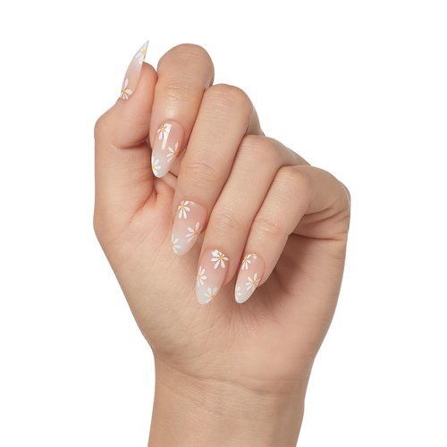 KISS Salon X-tend, Press-On Nails, Nail glue included, 'Red Flags', Light Pink, Medium Size, Almond Shape, Includes 30 Nails, 5Ml Led Soft Gel Adhesive, 1 Manicure Stick, 1 New Mini File, New Prep Pad