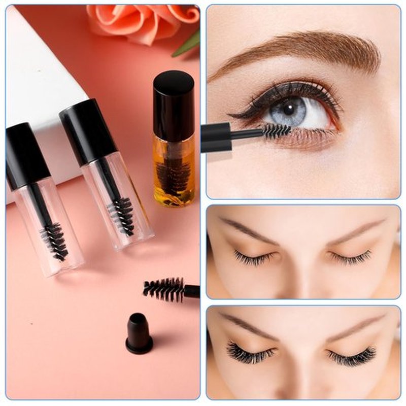 27Pcs Empty Mascara Tubes with Wand Mini 3ml Empty Mascara Bottles with Brush Rubber Inserts Small Sample Size Eyelash Growth packing Tube Container for Travel(Black)
