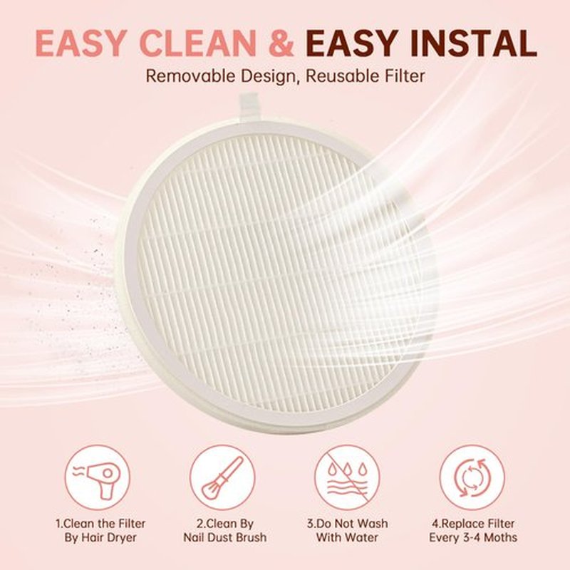 CHRISTINE SHELLY Nail Dust Collector,3500RPM Cordless Dust Collector Nail Tech with LED Display,Rechargeable Dust Suction Machine with Reusable Fillter for Acrylic Gel Polish,Salon & Home AB Diamond