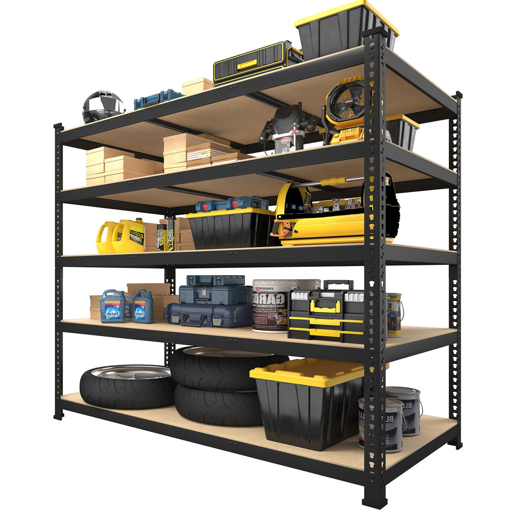 PrimeZone 48"W x 24"D x 72"H Garage Storage Shelves, 5-Tier Metal Shelving