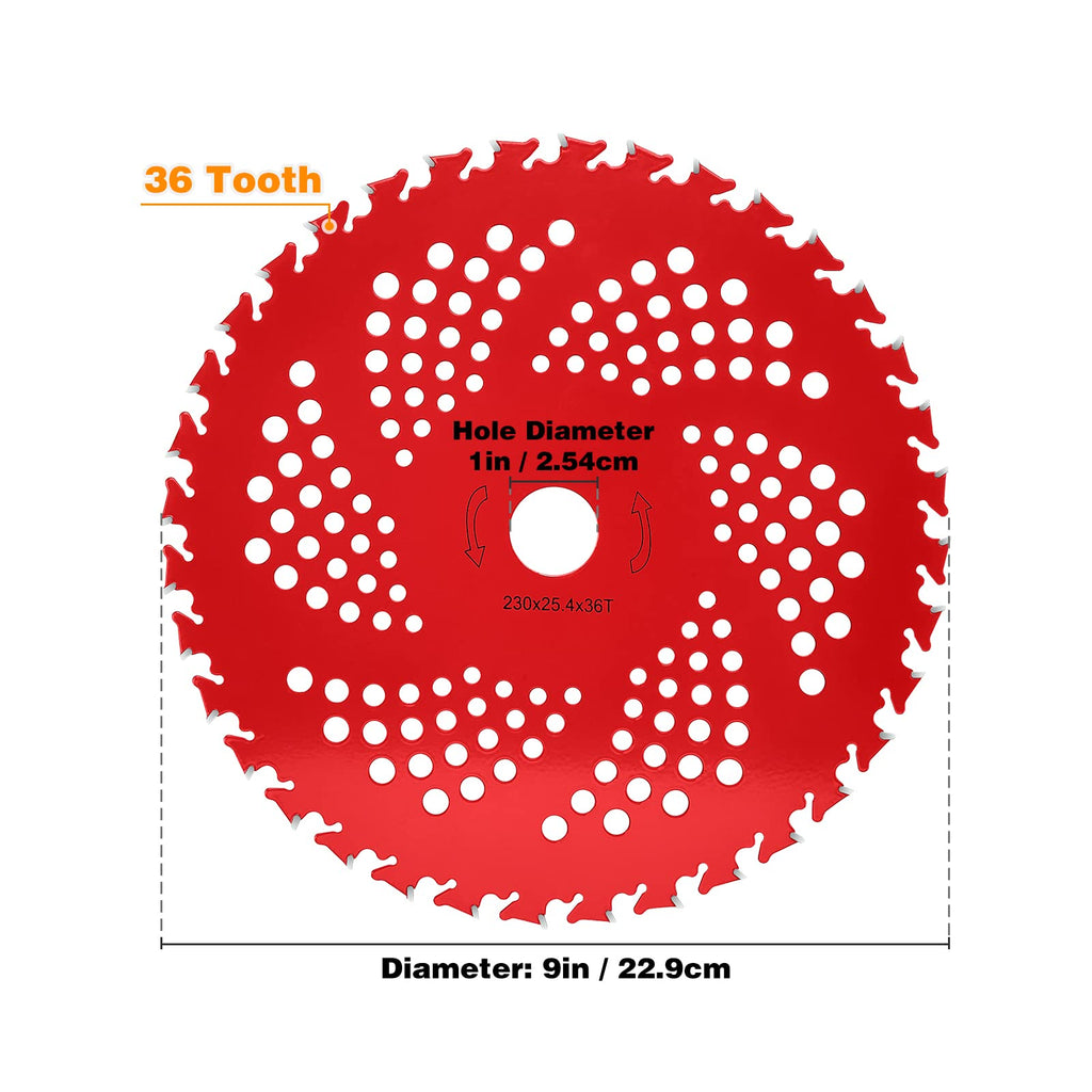 HK 2 Pack 9" x36T Carbide Tip Brush Cutter Blades Weed Eater Blades for Brush Cutter, Trimmer, Weed Eater, Compatible with Husqvarna, Stihl, Fsx, and More