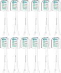 Philips Sonicare Toothbrush Replacement Heads - 12 Pack for Click-On Handles | White Color