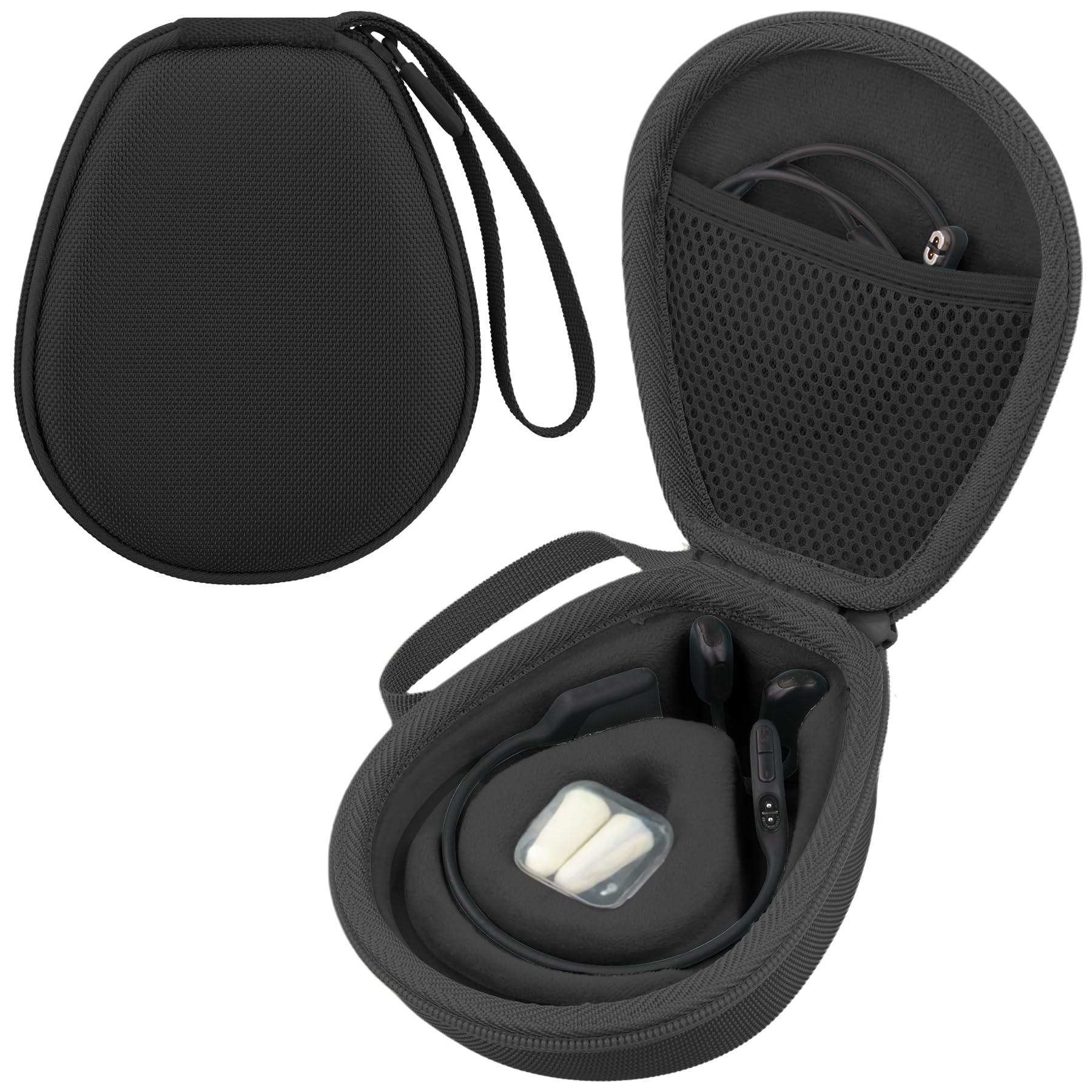 co2CREA Hard Case for SHOKZ New OpenRun Pro 2/1/Mini, OpenRun Standard/Mini, OpenMove, OpenSwim Pro, OpenSwim, Compatible with All SHOKZ Open-Ear Bone Conduction Sport Headphones, Black Case