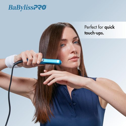 BaBylissPRO Nano Titanium Mini Flat Iron - Perfect for Travel & Quick Touch-Ups | ½” Size
