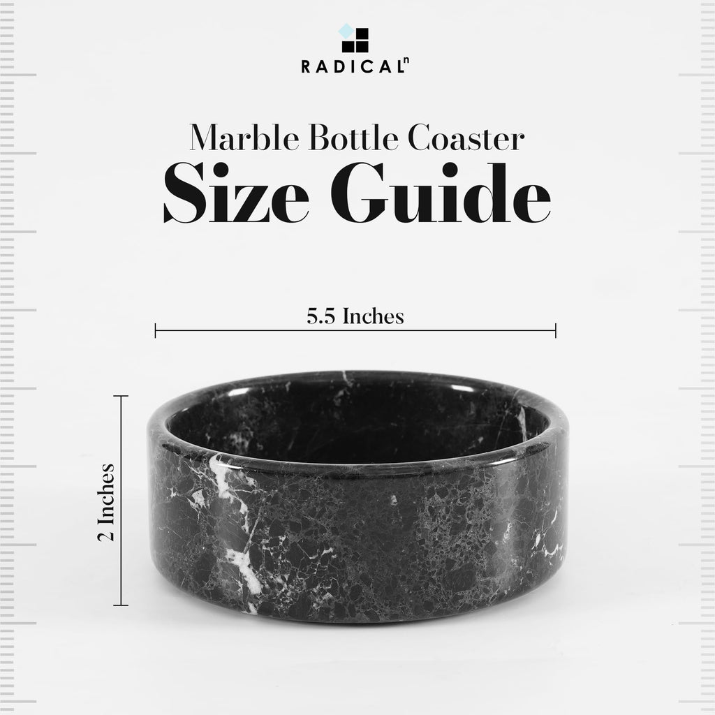 Radicaln Marble Wine Coasters 5.5" Inches Verona Wine Bottle Coasters for Countertop, Ideal Absorbent Cork Holder for Champagne Bottles