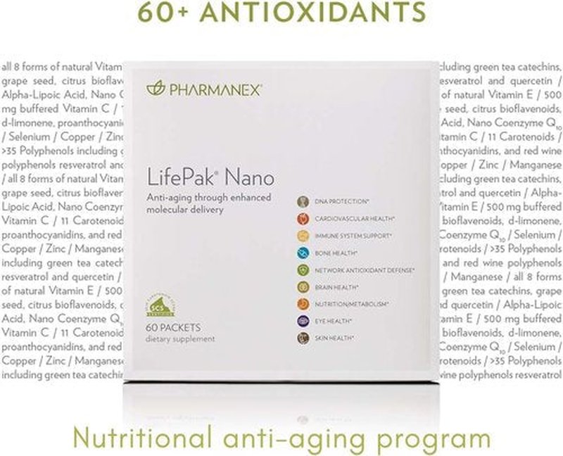 Nu Skin Pharmanex LifePak Nano - Daily Nutrient Supplement for Enhanced Health & Immunity | 60 Convenient Packets