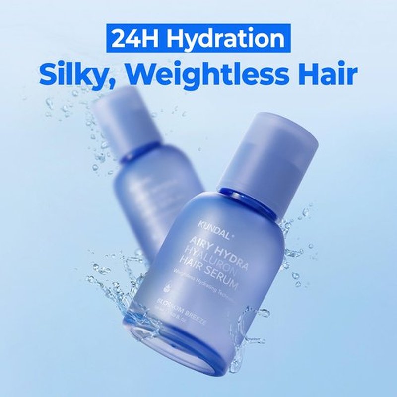 KUNDAL Hyaluronic Acid Lightweight Hair Serum for Thin & Fine, Hydra Hyaluron Hair Serum for Frizz Control, Volume & Moisture Boost – Blossom Breeze, 1.69fl oz, Stocking Stuffers