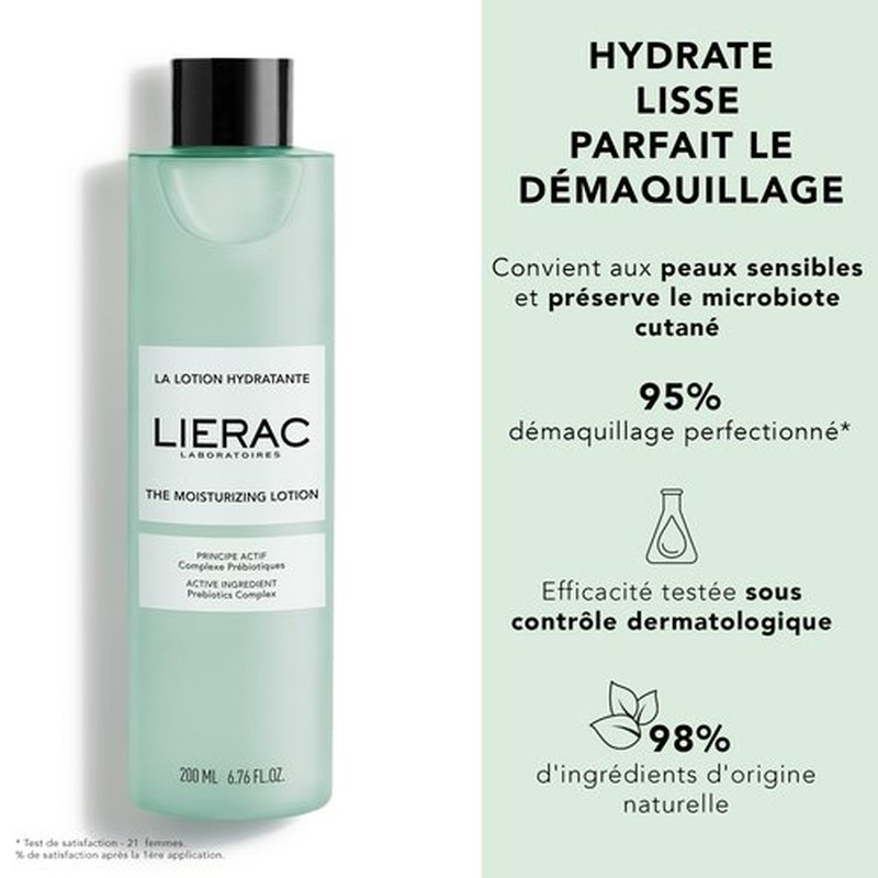 Lierac Demaquillant Moisturizing Face Toner- Hydrating & Gentle, Removes Traces of Residual Makeup & Impurities, Suitable for All Skin Types, Face Moisturizer for Women - 200ml Bottle