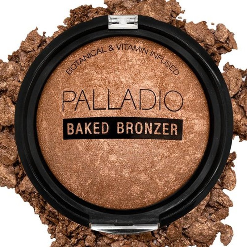 Palladio Baked Bronzer - Highly Pigmented, Easy to Blend for All-Day Shimmery Glow | Illuminating Tan Finish