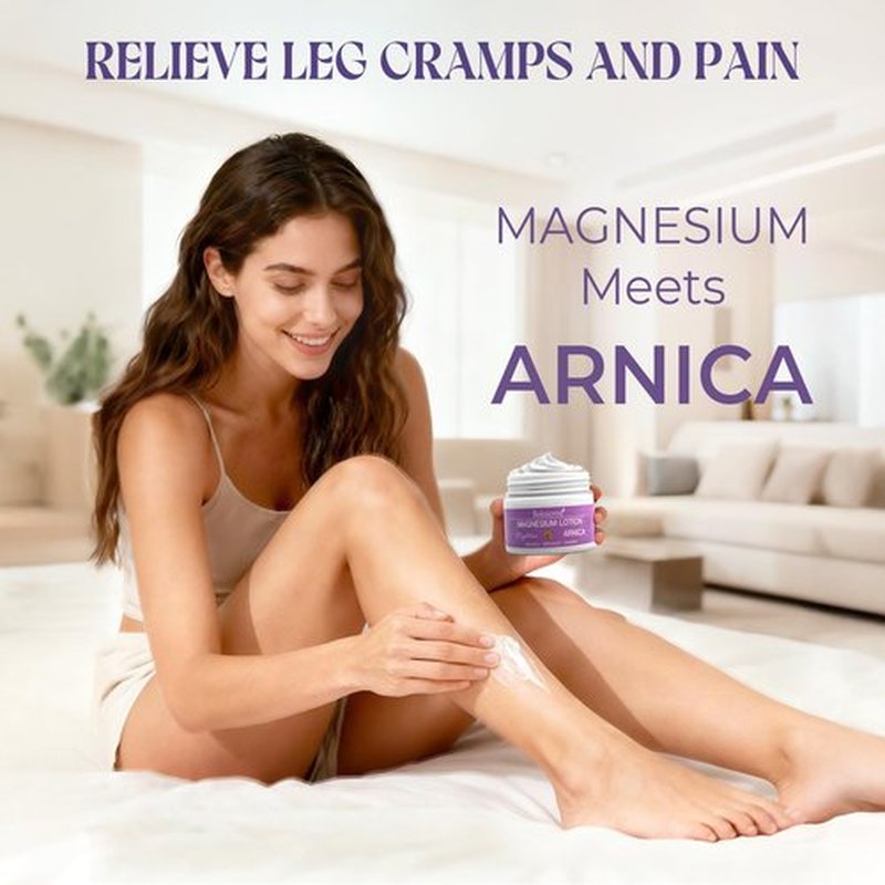 Balasoma Nighttime Magnesium Lotion with Arnica – Magnesium Cream for Sleep – Potent Magnesium Formula Soothes Muscles & Joints, Apply to Legs & Feet Before Bed – Safe for Kids