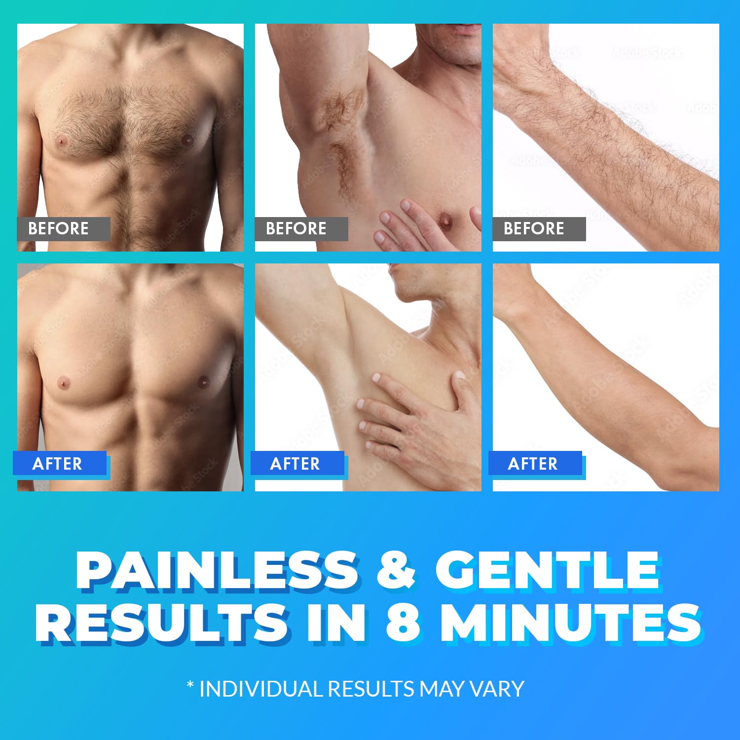 Hair Removal Cream for Women, Men - Bikini, Intimate Areas - Painless Depilatory for Body, Legs, Arms, Underarms, Private Areas - 120g