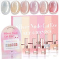 Double Rhythm Cat Eye Gel Nail Polish Set - 6 Shimmer Glitter Colors | 0.5 Oz Holographic Magnetic Polish