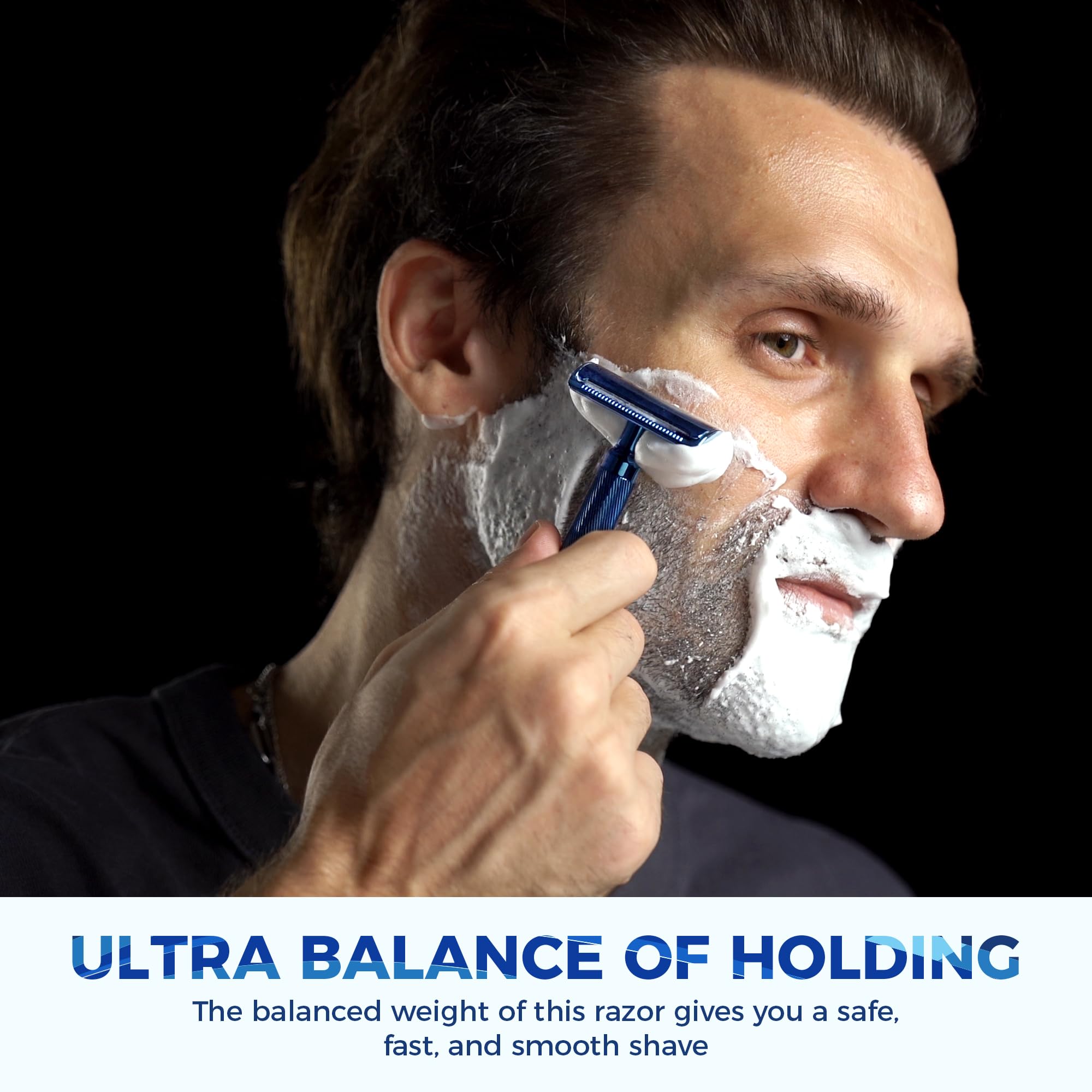 Double Edge Safety Razor with Stand, Version 2.0 Includes 10 Blades
