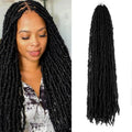 BOHOBABE 24 Inch Light Weight Butterfly Locs Crochet Hair 8 Packs Long Black Distressed Butterfly Faux Locs Toupees Hair, 1B