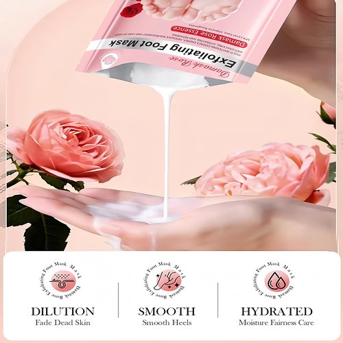 Foot Peel Mask 9 Pack, Exfoliating Foot Mask with Rose, Goat Milk & Lavender, Moisturizing Foot Exfoliator Peeling Masks for Dry Cracked Feet, Foot Masks to Remove Dead Skin for Men & Women