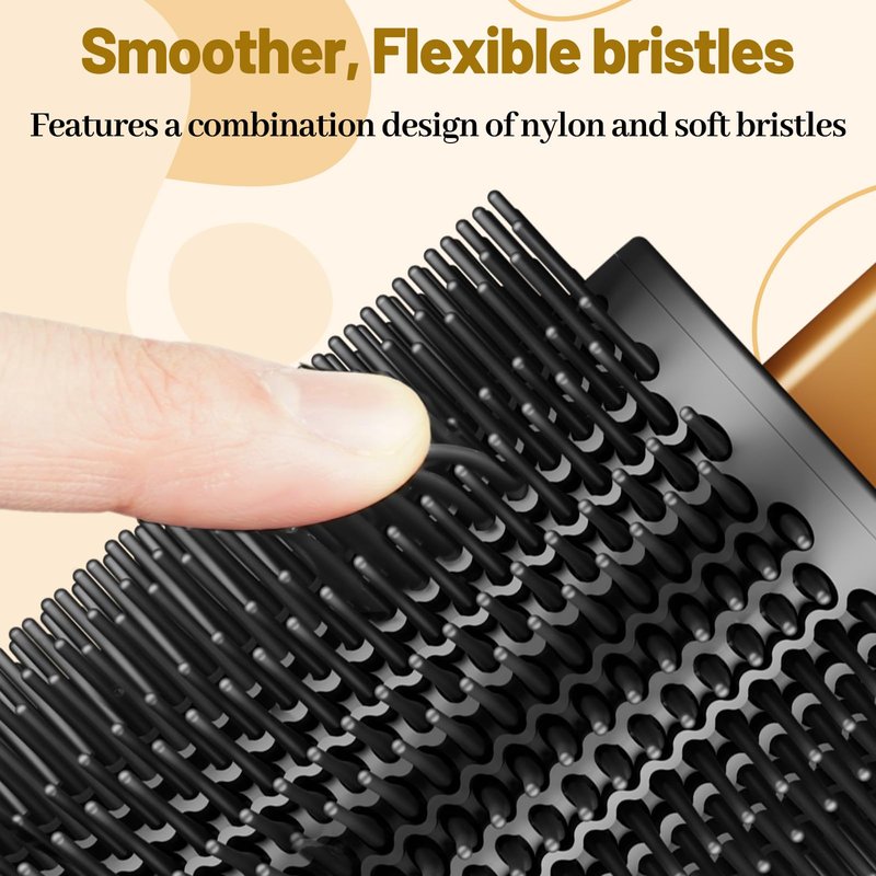 ZEPHBLOW Upgraded Large Round Volumizing Brush for Dyson Airwrap Attachments, 3-Inch Large Barrel Round Brush Attachment Compatible with Airwrap HS01/05/08, Flexible Bristles for Volume Smooth Curling